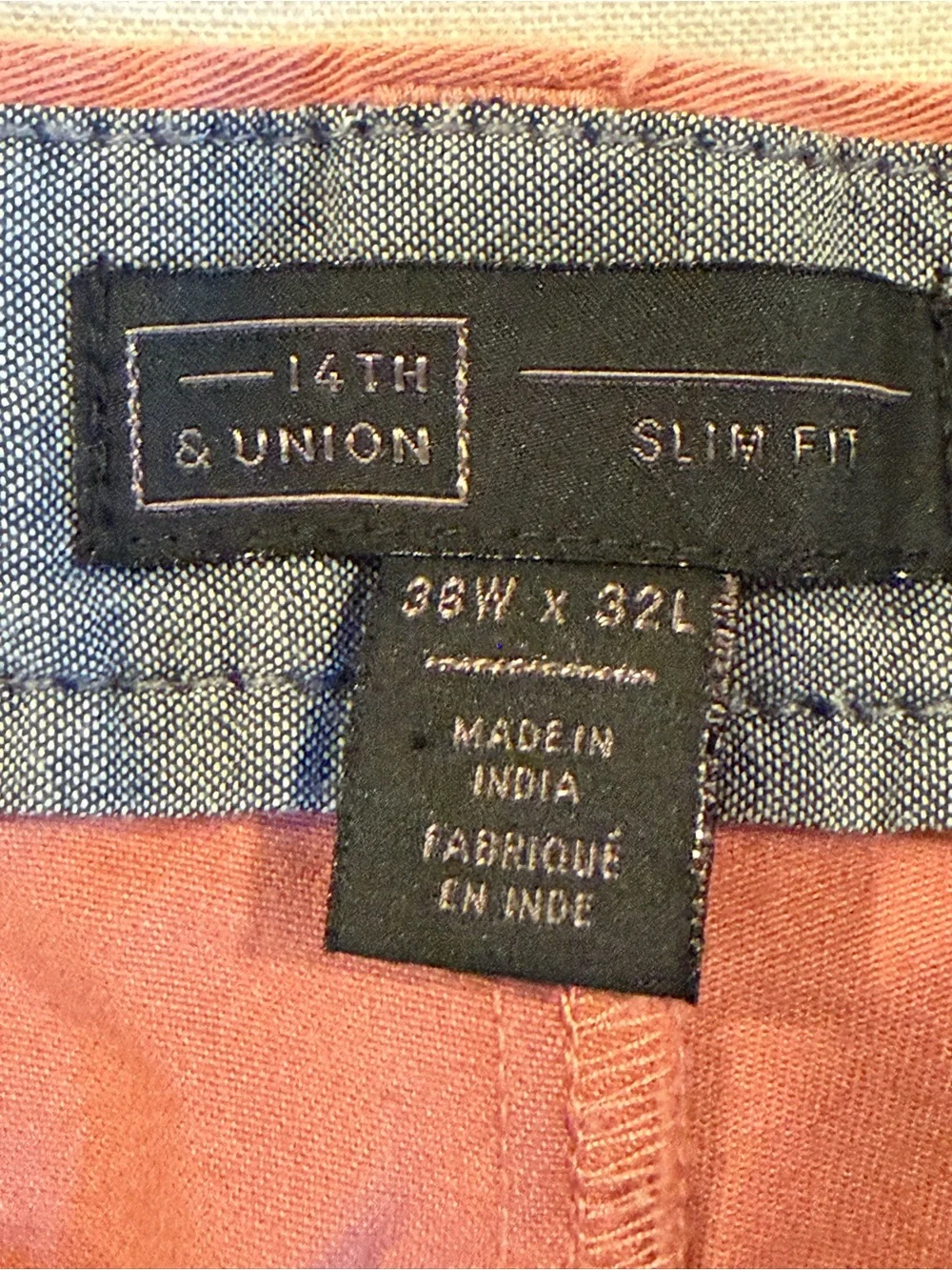 14th & Union Men's Straight-Leg Chinos in Dusty Rose